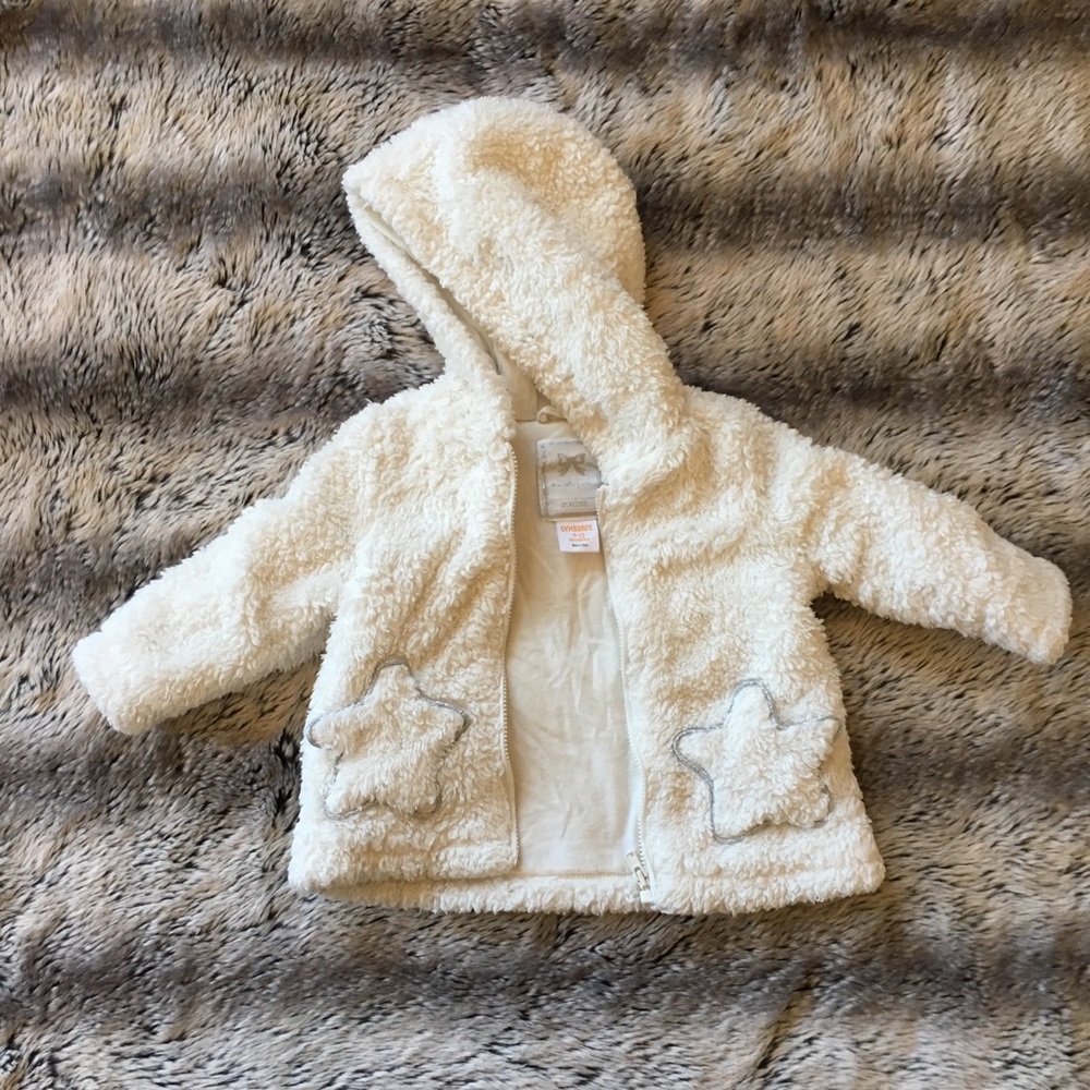 Gymboree Fluffy Star Pocket Hooded Coat